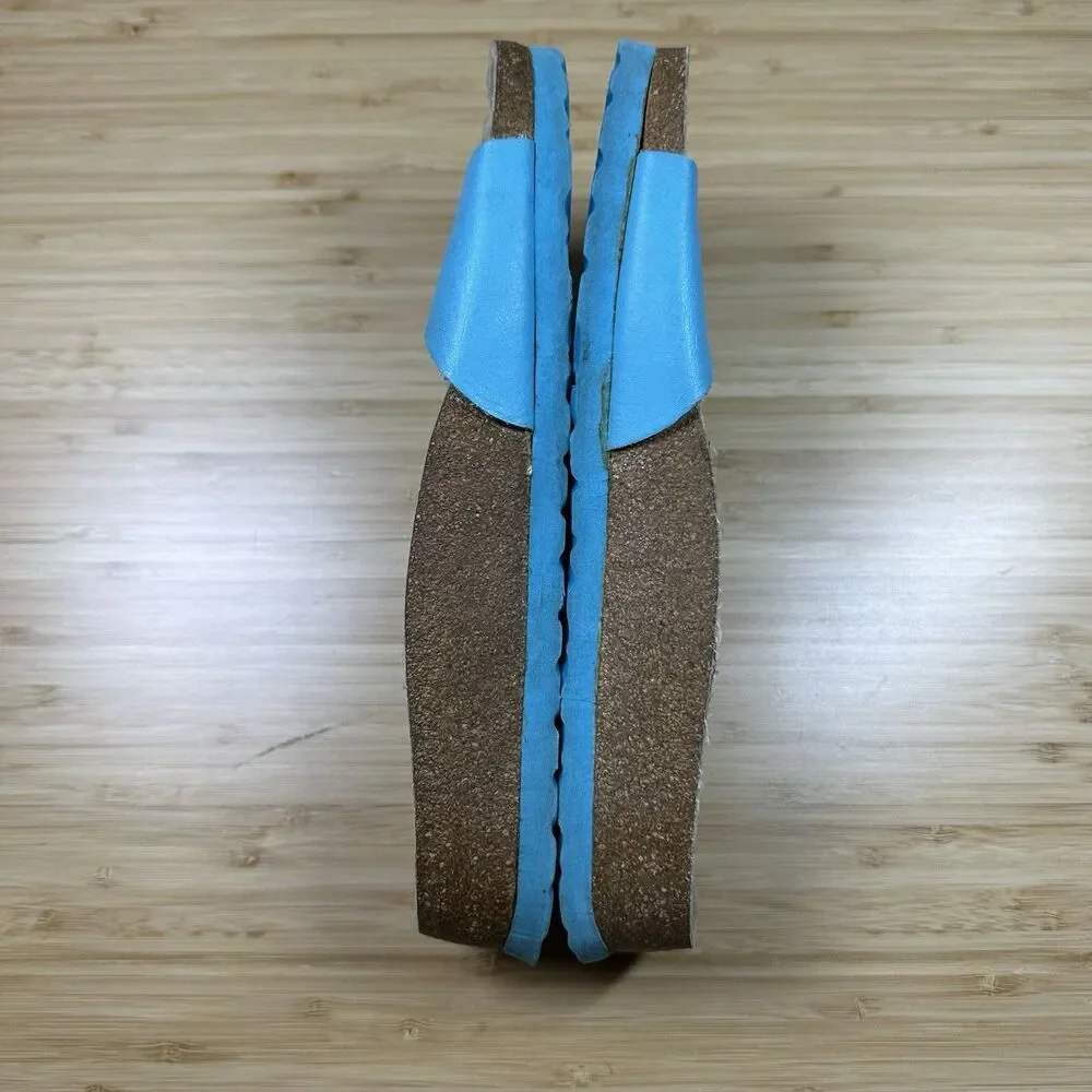 Tula Madrid By Birkenstock Sandals Size 36 Women Turquoise Leather Buckle Slide